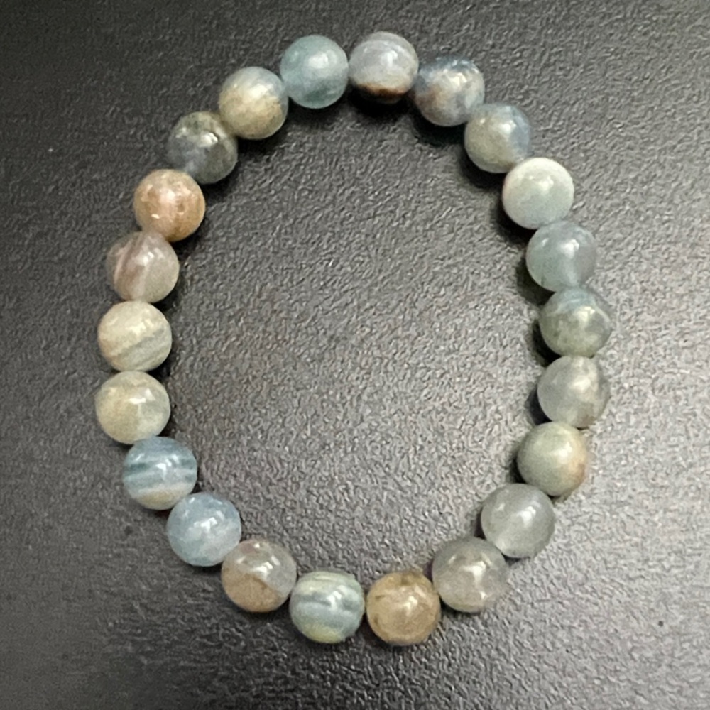 Aquatine Blue Calcite Bead Bracelet